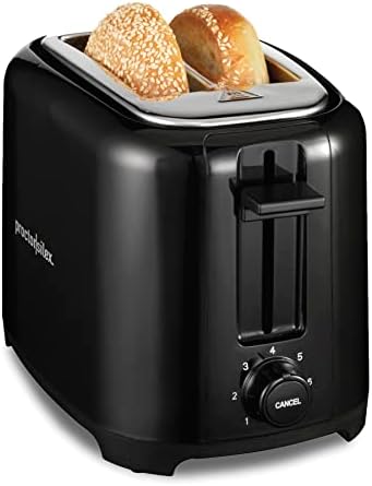 Proctor Silex 2-Slice Toaster with Extra Wide Slots for Bagels, Cool-Touch Walls, Shade Selector, Toast Boost, Auto Shut-off and Cancel Button, Black (22305)