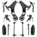Detroit Axle - 12pc Front Lower Control Arms Lower Ball Joints, Sway Bar Links, Inner Outer Tie Rod Ends and Rack Boots Kit for 2007-2011 Toyota Camry - USA Models Only