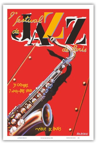9th Paris Jazz Festival (9˚Festival de Jazz de Paris) - Vintage Music Poster c.1988 - Master Art Print (Unframed) 12in x 18in