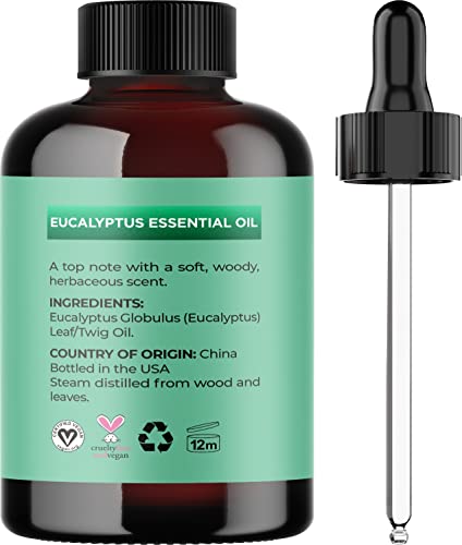 Pure Eucalyptus Essential Oil 4Oz - Invigorating Eucalyptus Essential Oil For Diffuser Home Spa Aromatherapy And Natural Bath Oil - Eucalyptus Oil For Diffuser Dry Scalp Care And Diy Skin Care #TOP1