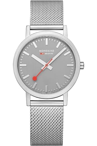 Montre à Quartz Mondaine en Acier Inoxydable Argenté Homme Chic
