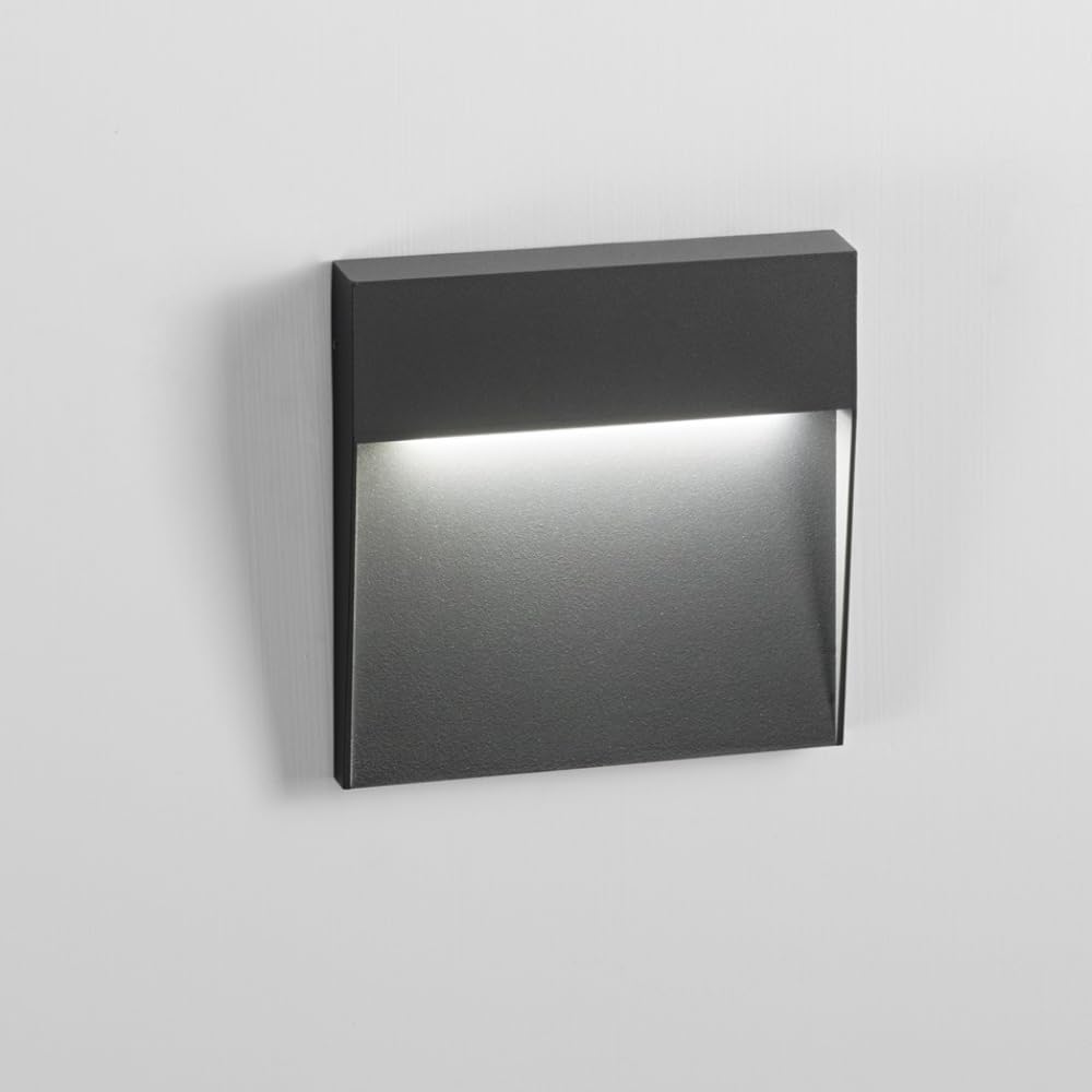 MAZZOLA LUCE Segnapasso da parete led per esterno giardino 6w 4000k grigio scuro antracite quadrato senza incasso 220V Garanzia 5 Anni