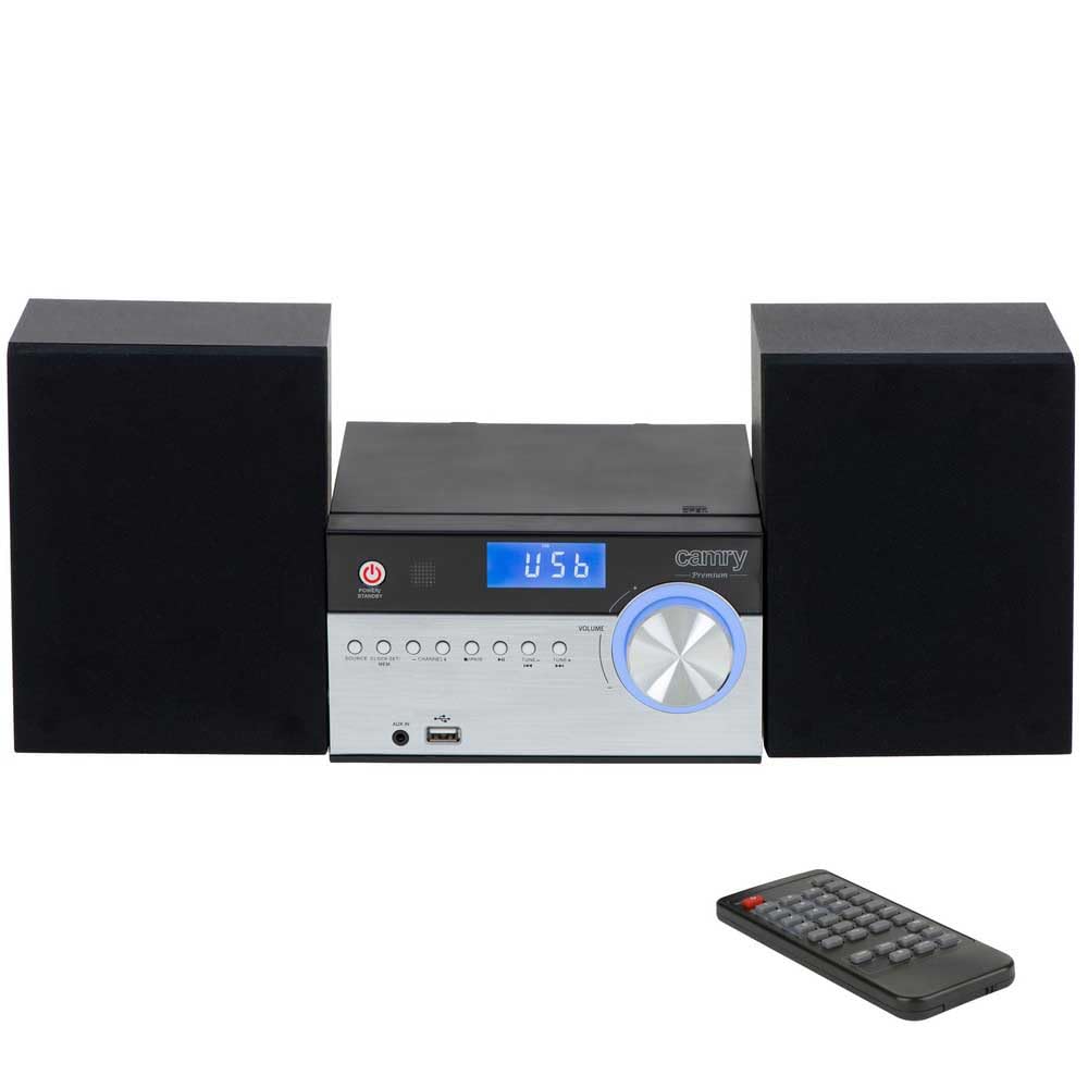 Camry CR 1173 Mini Wieża HiFi, Bluetooth, USB, AUX, 28W RMS, Kompaktowa Kolumnowa Budowa, Nowoczesny Design, Czarna/Biała