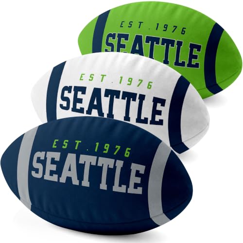 Image of ANTKING Seattle Throw Pillow 2 Packs Custom Name Number Gifts | Personalized Gift for Youth for Birthday Christmas
