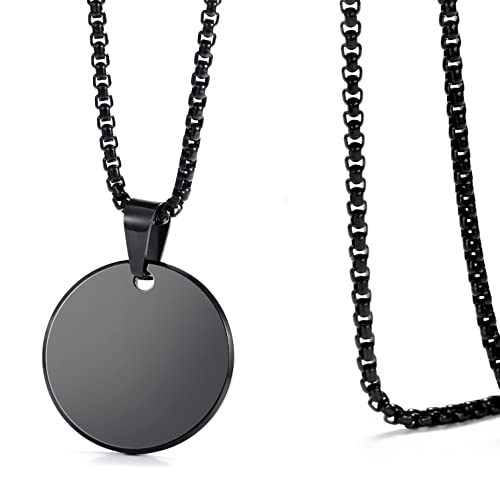 Moo&Lee Tungsten Pendant Necklace For Men Blanks Pendant Chain, Black #TOP4