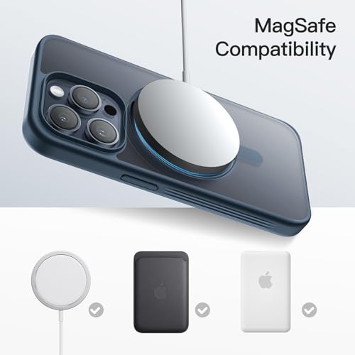 Image of JETech 360 Rotatable Ring Stand Case for iPhone 15 Pro Max, Blue Titanium