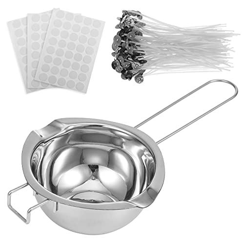 BOWINR 243 Pcs Candle Making Kit, DIY Candle Art Craft Tools IncludingÂ Pouring Pot Candle Wicks Candle Wicks Sticker 3-Hole Candle Wicks Holder