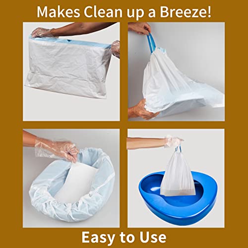 Bed Pan Set With 30 Disposable Liners, Super Absorbent Pads And 60 Gloves For Elderly Females, Men And Women Thick Pp Contoured Shape Bedpan For Ease And Comfort Of Bedridden Patient #TOP3