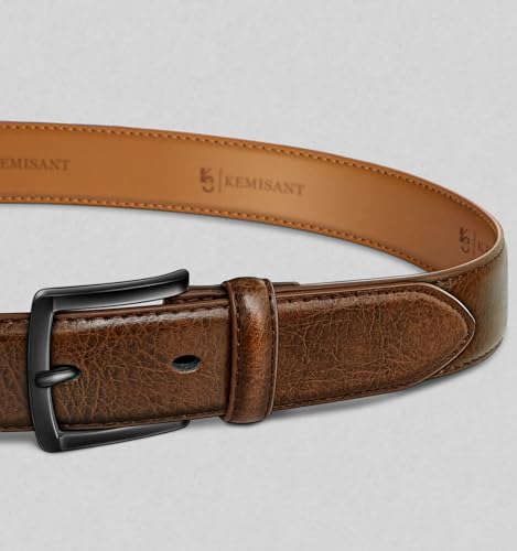 KEMISANT Men Belt-Genuine Leather Belt for Men Dress Casual Golf Jeans 1 3/8"2
