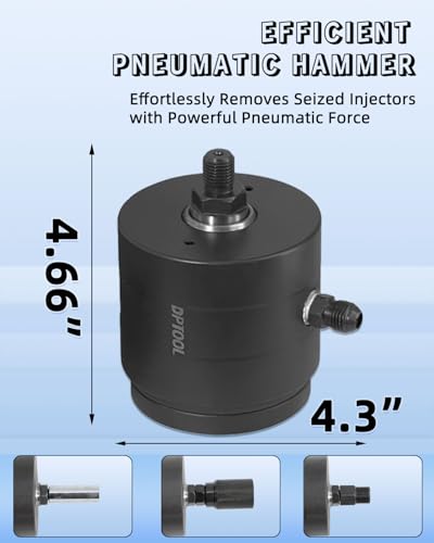 Universal Pneumatic Diesel Fuel Injector Puller Tool Kit 28pcs Injector Remover Extractor with Impact Air Tool Injector Puller Extension Rods Compatible with Benz for Bosch for Siemens Diesel Engine