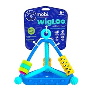 Mobi Wigloo Activity Montessori Sensory Toys, Sensory Development & Teething Toy for Babies 6-12 Months & Up, BPA Free Silicone Teether