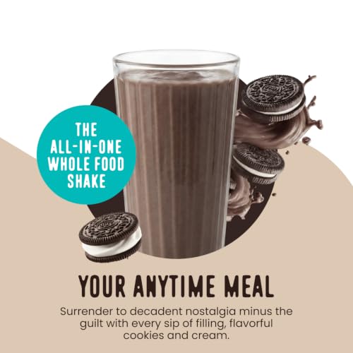 Image of FlavCity All in One Protein Shake Powder, Cookies and Cream - On the Go Meal Alternative + Collagen Peptides, Reishi & Cordyceps - Focus, Skin, Hair & Joint Support - 100% Grass Fed Whey, 20 Servings