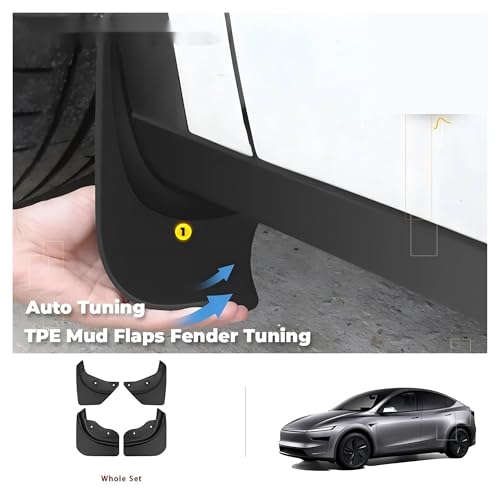Guardabarros para coche Tesla Model Y Juniper 2025+ faldones de TPE antinieve 2