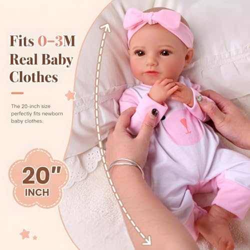 Muñeca Reborn Lifelike BABESIDE 20 Pulgadas Bebé Durmiente miniatura 3
