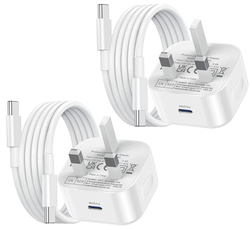 iPhone 17 16 Charger 2Pack Apple i 15 USB C Charger Cable and Plug Fast Charge for New iPhone 17 Pro/Air/17 Pro Max/16e/16 Plus/16 Pro/16 Pro Max/15 Series 1M Type C Charging Lead and USBC Head UK