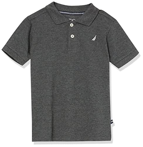 Nautica Toddler Boys' Short Sleeve Anchor Polo, Coal Heather, 2T #TOP26