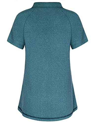 Vldnery Plus Size Women's Polo Golf Shirt Moisture Wicking Workout Zip Yoga Top Shirt (2Xl) #TOP2