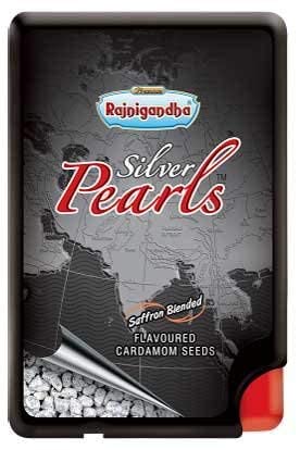 Rajnigandha Saffron Blended Silver Coated Pearls, Elaichi - 6.25g - (Pack of 3)