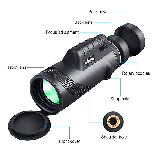 Outerman 40×60 Monocular Telescope, BAK4 Prism, FMC Lens, Clear Vision, Fogproof & IPX7 Waterproof Monocular with Smartphone Holder Tripod Suit for Travel, Bird Watching, Concerts, Football Matches - Thumbnail 7