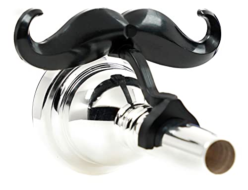 Brasstache - The Original Clip-on Mustache for Small Shank Trombone or Baritone Mouthpiece