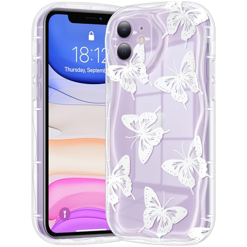 Coque iPhone 11 papillon transparent anti-chute pour femme