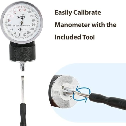 Image of MCP Healthcare Aneroid Arm Blood Pressure Monitor Sphygmomanometer - Manual Blood Pressure Monitor (Black)