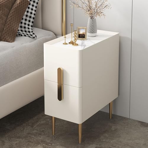Table d'appoint étroite en bois avec 2 tiroirs pour chambre - 4