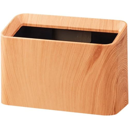 Luxylei Mini Poubelle De Bureau, Poubelle De Bureau en Grain De Bois, Poubelle Rétro Découverte pour Cuisines, Bureaux, Salon, Table De Maquillage