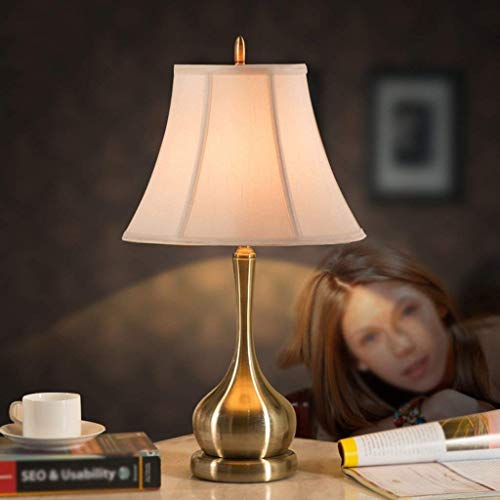 Lampe de bureau E27 chic en fer et tissu haute qualité GZZ Gyy
