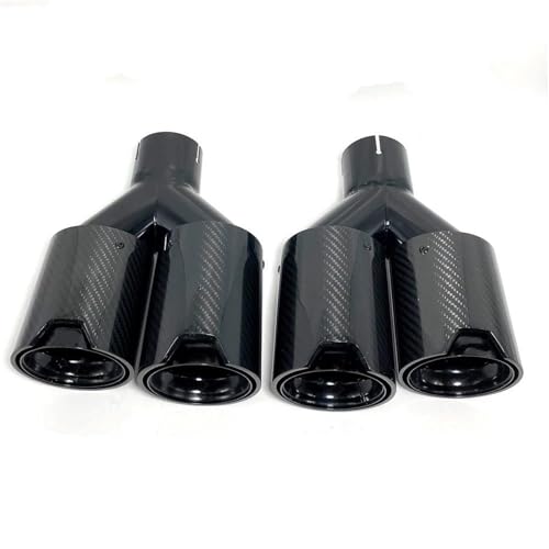 Tubo de escape doble en fibra de carbono premium con salida de 89mm para silenciador universal