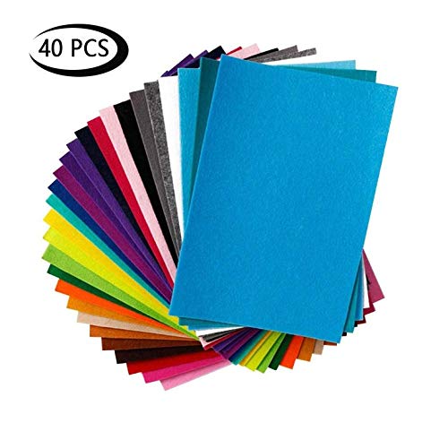 Shuny Feltro in Fogli, 40 Colori Feltro e Pannolenci Fogli DIY Tessuto Poliestere, per Cucire Mestieri Stoffa di Cucito Bricolage Tessuto Patchwork 20 * 30cm