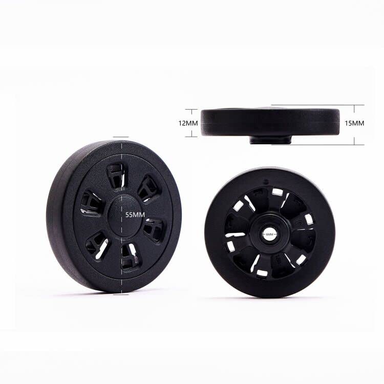 Miniatura 2 de Juego de ruedas de repuesto para maleta, ruedas giratorias de 360 grados, accesorios dobles, ruedas giratorias de goma, rodamientos, herramientas de