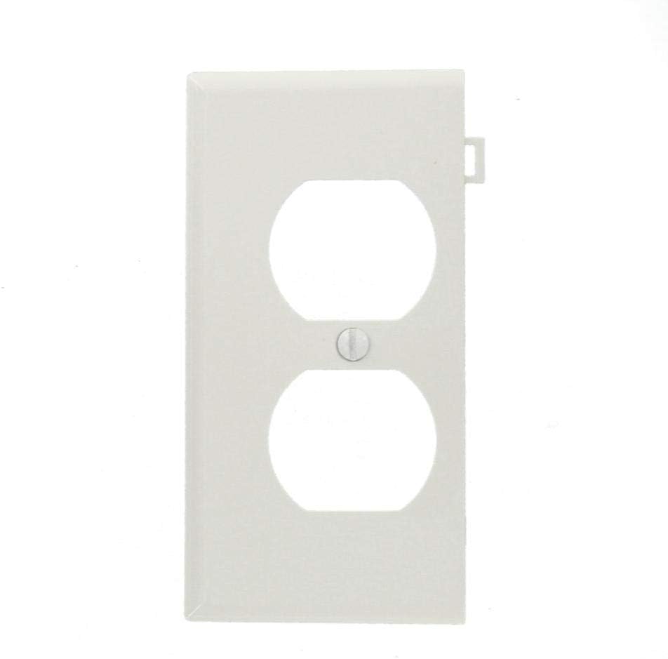 Leviton 905-0PSE8-00W Sectional WT End Panel Wallplate For Multi-Gang Installatio