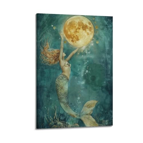 Poster sirène vintage déco de chambre pour créer un cocon apaisant