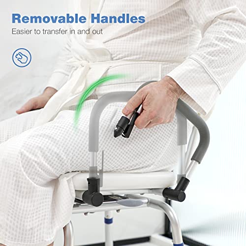 Greenchief Swivel Shower Chair For Inside Shower - Swivel Bath Chair For Seniors With Arms And Backrest, 360 Degree Rotating Bath Seat For Shower For Bariatric, Elderly, Handicap, Disabled (300 Lb) #TOP4