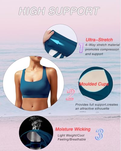 Image of RUNNING GIRL Sports Bras for Women, Molded Cup High Impact Sports Bra Workout Bras for Women High Support Racerback