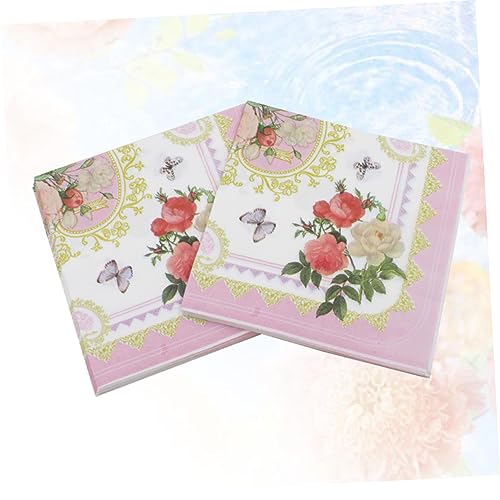 Lurrose 20 Folhas Guardanapos Guardanapo Descartável Guardanapo De Papel Bolinhas Tecido Descartável