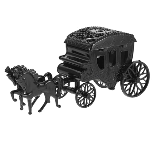 MUCKLILY Boîte à Dragées de Carrosse Royal en Plastique Noir Mariage Capacité Moyenne, Décoration Élégante pour Scènes de Mariage