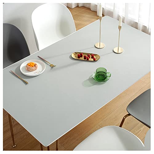 Nappe de table carrée en cuir synthétique gris 90x90 cm imperméable