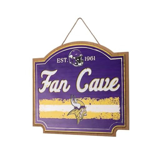 FOCO NFL Official Primary Logo Established 15" Fan Cave Wall Sign (Minnesota Vikings, One Size)