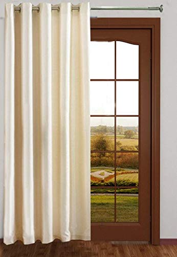 Exporthub Polyester & Polyester Blend Solid Grommet Eyelet Curtain for Long Door, Long Door- 8 Ft, Cream, Pack of 1 (EHSPR499_84)