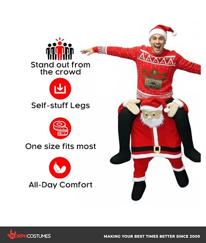 Morph Huckepack Kostüm Weihnachten, Weihnachtsmann Kostüm, Weihnachtskostüm Herren, Weihnachtsoutfit Herren, Weihnachts Kostum, Kostum Weihnachten, Nikolaus Kostume