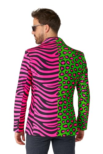 Suitmeister Men's Party Blazer - Neon Animal Print Slim Fit3