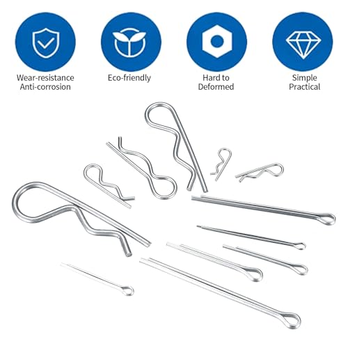 210 Stk Splinte Federstecker und R-Clips Set, Federsplinte Edelstahl 304, Sicherungssplinte, Sicherungssplinte Splinte Sortiment kit für Autos Mechaniker