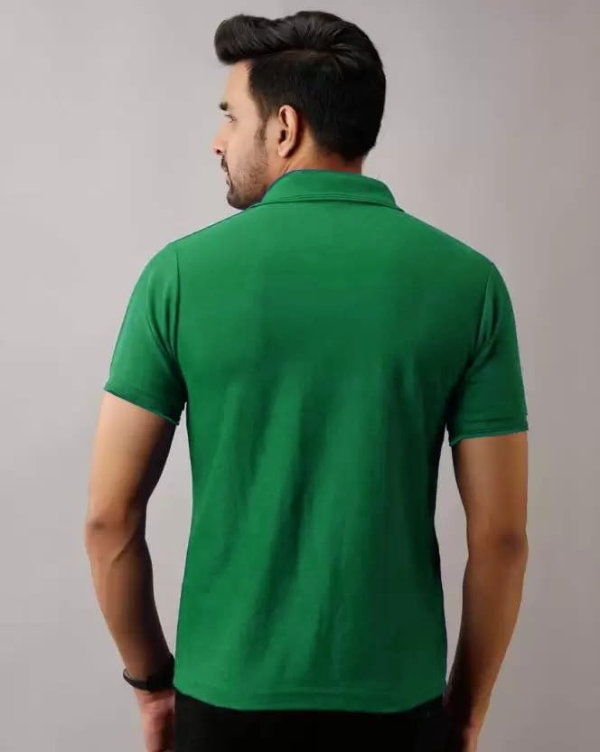 Image of INKKR Men's Polo Neck Half Sleeve Solid T-Shirts