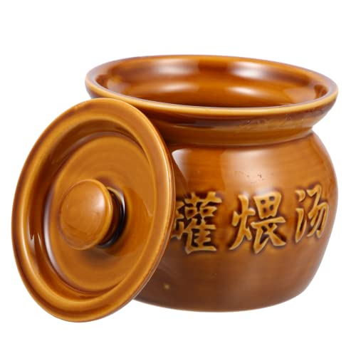 Ipetboom Tazón de Cerámica para Sopa Diseño Rústico para Cocción y Servicio Casa Utensilio de Cocina y de Limpiar