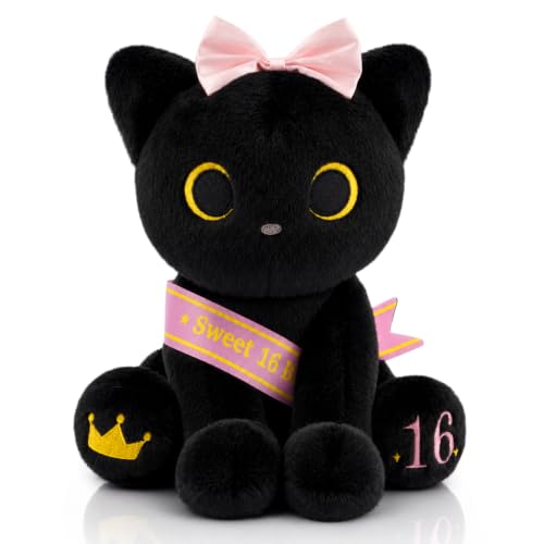 JEROKUMI Sweet 16 Gifts for Girls, Black Cat Plush Birthday Stuffed Animal by JEROKUMI - Used condition - US$17.15