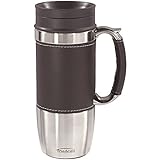 Trudeau Board Room 16-Ounce Travel Mug, Brown
