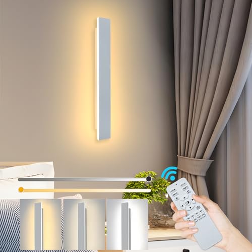 ZTWLEED Applique Murale Intérieure Dimmable,12W Lampe Murale Moderne avec Télécommande 2.4GHz,3000K-6000K Réglable Acrylique Luminaire Mural pour Chambre...