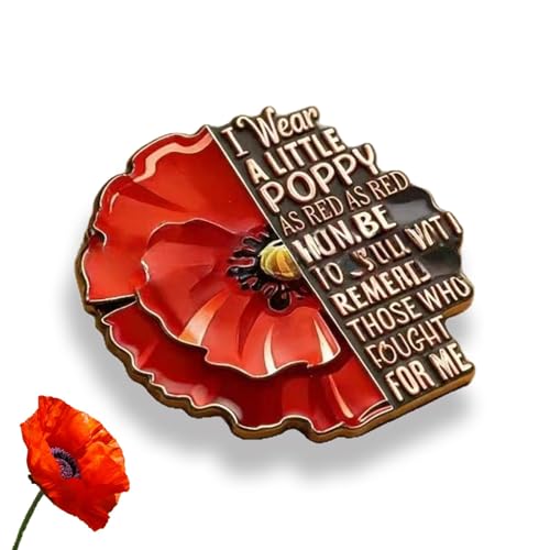 Memorial Day Exquisite Brooch Exquisite Red Patriotic Appreciation Lapel Pin Veteran Solider Metal Poppy Pins Brooch Memorabilia (1pc)